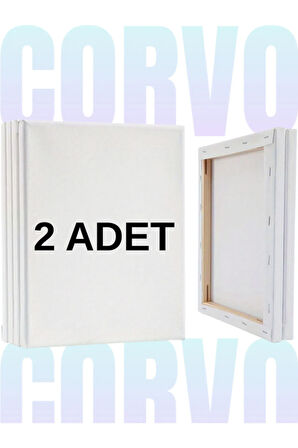 40X50 cm Arkadan Zımbalı Yüksek Kaliteli Astarlı Hazır Tuval Boş Tuval Tablo 2 ADET