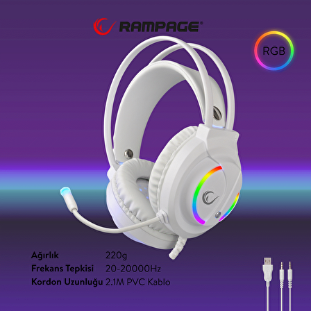 Rampage FİTMENT KM-GX7 Gökkuşağı Aydınlatmalı USB Gaming Combo Q Gaming Klavye + Mouse + Mousepad + Kulaklık
