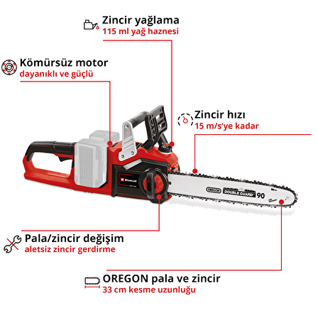 Einhell GP-LC 36/35 Li - Solo, Akülü Ağaç Kesme 