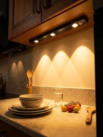 Dolap Raf İçi Mutfak Tezgah 3 Renkli Aydınlatma Hareket Sensörlü 40 Cm Led Şarjlı