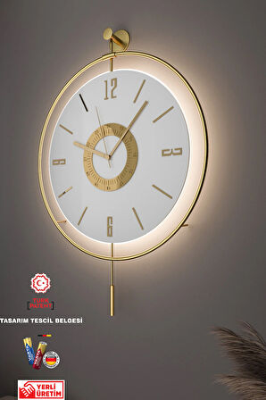 Timelles Kristal-orta Boy (37X55CM) , (3 Pil Dahil ) Quartz Mekanizmalı Metal Duvar Saati