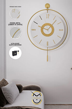 Timelles Kristal-orta Boy (37X55CM) , (3 Pil Dahil ) Quartz Mekanizmalı Metal Duvar Saati