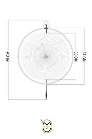Timelles Kristal-orta Boy (37X55CM) , (3 Pil Dahil ) Quartz Mekanizmalı Metal Duvar Saati
