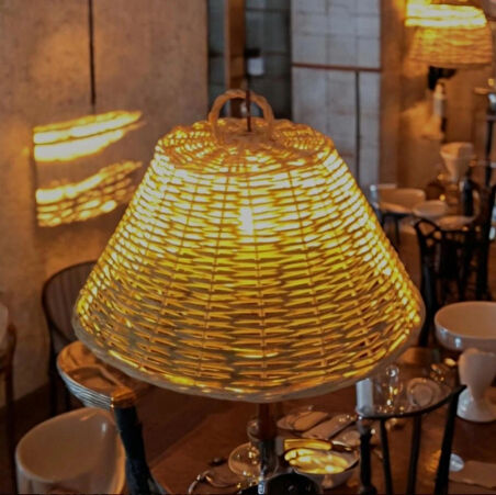 Hasır Doğal Saçaklı 40 Cm Çap Dekoratif Avize Sarı