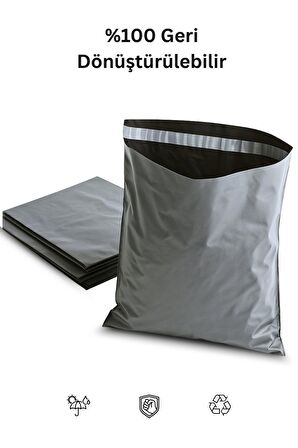Gri Cepsiz Kargo Poşeti 60x62+5 cm | Yapışkan Bantlı Kargo Zarfı | 25’li E-Ticaret Poşeti