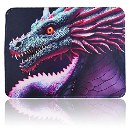 40x30cm Mouse Pad Kaymaz Kauçuk Taban Dikişli Gaming Oyuncu Mousepad Ejderha