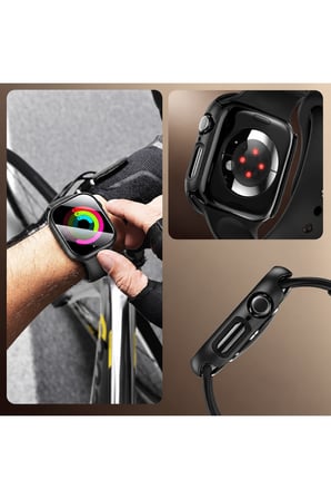 Apple Watch 7 8 9 41mm Uyumlu Kılıf Kasa Ve Ekran Koruyucu 360 Tam Koruma Kapak
