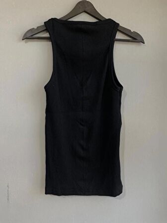 Unisex Likralı Fitilli Slim Fit Atlet