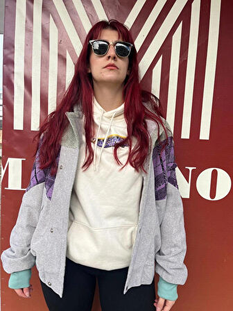 Vintage Oversize Retro Etnik Desenli Kürklü Ceket YMEG4