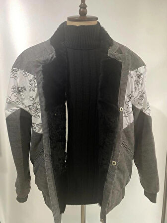 Vintage Oversize Retro Etnik Desenli Kürklü Ceket Abugs4