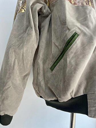 Vıntage Oversize Retro Etnik Desenli Kürklü Ceket Ypsg4