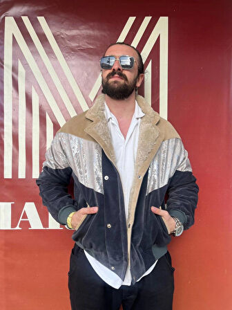 Vıntage Oversize Retro Etnik Desenli Kürklü Ceket Yypga4