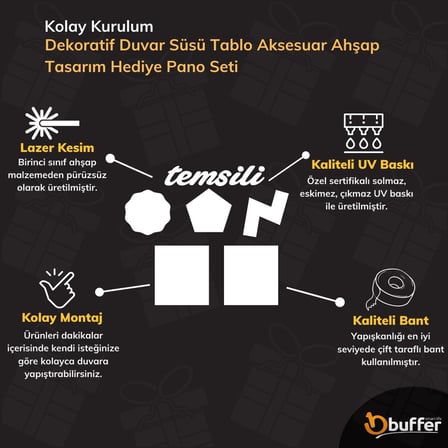 BY NEVSER® DECO103 Supermen Dekoratif Duvar Süsü Tablo Aksesuar Ahşap Tasarım Hediye Pano Sticker Seti