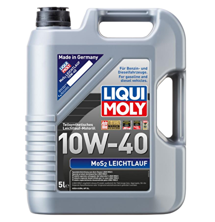 Liqui Moly Mos2 Leichtlauf 10W-40 Sentetik 5 lt Benzin-Dizel Motor Yağı 