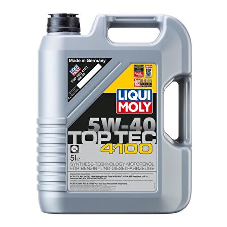 Liqui Moly Top Tec 4100 5W-40 Tam Sentetik Motor Yağı 5 litre (Üretim Yılı - 2023) 