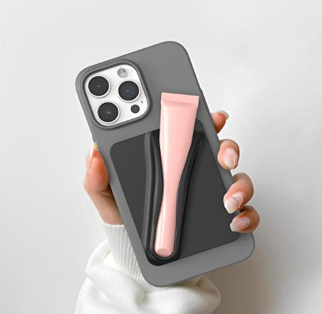 İpeksi Silikon Lipbalm Tutucu Yapışkanlı Telefon Kılıfı Aksesuarı