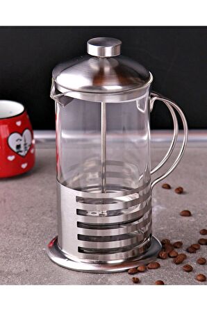 MİRAÇ Cam Metal Saplı French Press 600 Ml