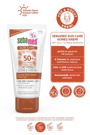 Sebamed Sun Care Üçlü Yüksek Koruma 50+ SPF Güneş Kremi 50ml x 2 Adet - Makyaj Çantası Hediyeli Set