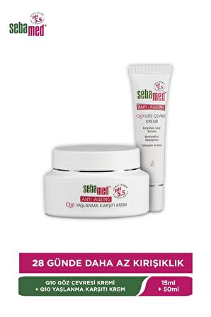 Sebamed Q10 Yaşlanma Karşıtı A,B,D,E,C Vitaminli 30 Yaş + Gece-Gündüz Göz Kremi 50 ml & Göz Kremii 15 ml 