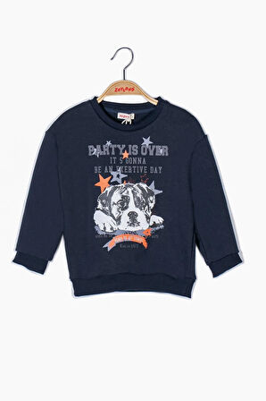 Trendless Erkek Çocuk Köpek Baskılı Sweatshirt