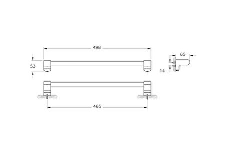 VitrA Base 700 A44070 Uzun Havluluk, Krom