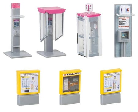 Faller 180347 Bilet ve Telefon Otomatı Maket Seti 1/87 HO Ölçek