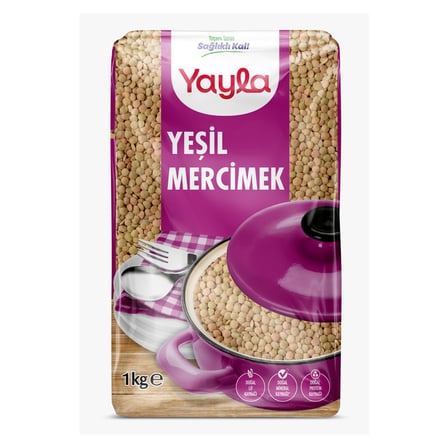 Yayla Yeşil Mercimek 1 Kg - 7 Adet