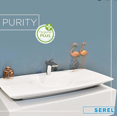 Serel Purity Tezgah Üstü Lavabo + Sifon 48x100 cm PR35STS110H