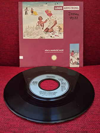 LOUIS ARMSTRONG - What A Wonderful World  - 1988 Almanya Basım 45 LİK PLAK-2.EL