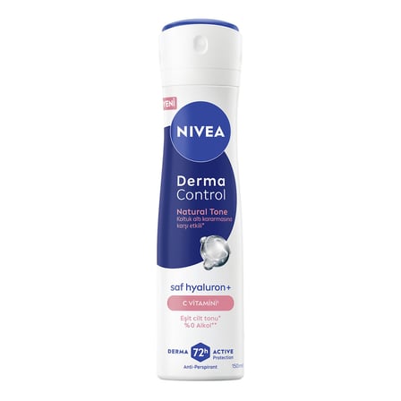 NIVEA Kadın Sprey Deodorant Derma Control Natural Tone 150 Ml - 4 Adet