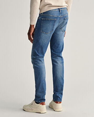 GANT Erkek Mavi Extra Slim Fit Jean Pantolon