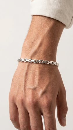 Gümüş Görünümlü Çelik Unisex Bileklik - Günlük Kullanım Tarz Zincir, Spor ve Klasik Takı Aksesuar