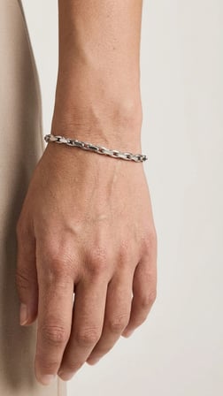 Gümüş Görünümlü Çelik Unisex Bileklik - Günlük Kullanım Tarz Zincir, Spor ve Klasik Takı Aksesuar