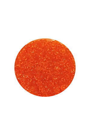 Dökme Cam Kum Boncuk (11/0) 2 mm - 60 Gram -  Şeffaf Turuncu - BNC051