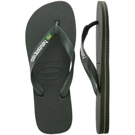 Havaianas Brasil Logo Olive Green Unisex Terlik