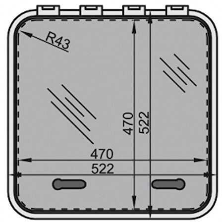 Vetus hatch. Tip Magnus. İçten İçe 470x470 mm