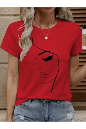 Unisex Siluet Baskılı Tasarım Tshirt