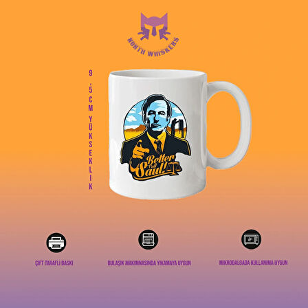 Better Call Saul Temalı Çift Taraflı Baskılı Kupa Bardak