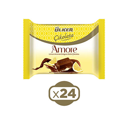 Ülker Amore Limon Aromalı Dolgulu Sütlü Çikolata 54 Gr x 24 Adet