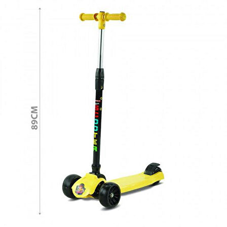 Ümit Power JY - H02 Kalın Teker Katlanabilir Işıklı Scooter Sarı