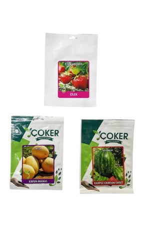 Çoker 3'Lü Tohum Seti (Çilek, Karpuz, Ananas/Kavun)