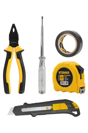 Rtrmax Rtk7003 5' Li Set (Pense-Metre-Kontrol Kalemi-Elektrik Bandı-Maket Bıçağı)