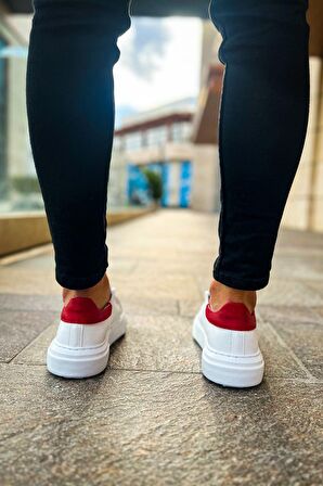 CH092 MBT Zip Style Erkek Ayakkabı BEYAZ/KIRMIZI