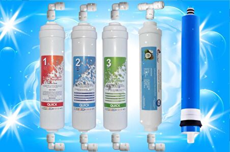 Inline Kapalı Kasa Tüm Su Arıtma Cihazları için 5'li Filtre Seti