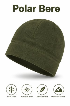Polar Bere Unisex Kışlık Sıcak Tutan Yumuşak Polar Kumaş Outdoor Kamp Trekking Günlük Kullanım Bere