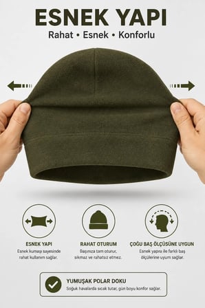 Polar Bere Unisex Kışlık Sıcak Tutan Yumuşak Polar Kumaş Outdoor Kamp Trekking Günlük Kullanım Bere