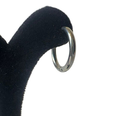 Uretti - Melik 9215 5601 6’lı Gümüş Renk Paslanmaz Çelik Halka 3 Boy Küpe Seti