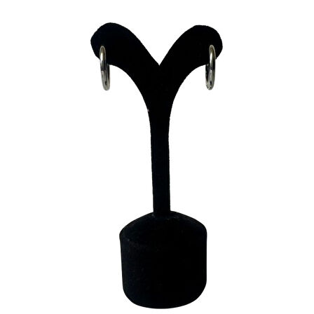 Uretti - Melik 9215 5601 6’lı Gümüş Renk Paslanmaz Çelik Halka 3 Boy Küpe Seti