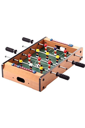 Oyuncak Ahşap Langırt Masa Maçı-football Masa Oyunu 4 Kollu 12 Figürleri