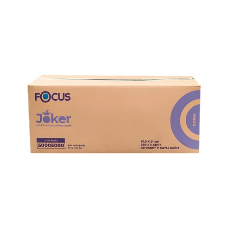 FOCUS V Katlama Dispenser Peçete 250 Adet 10,5x21 cm Çok Amaçlı Kullanım 4'li Avantaj Paketi - 4 Adet